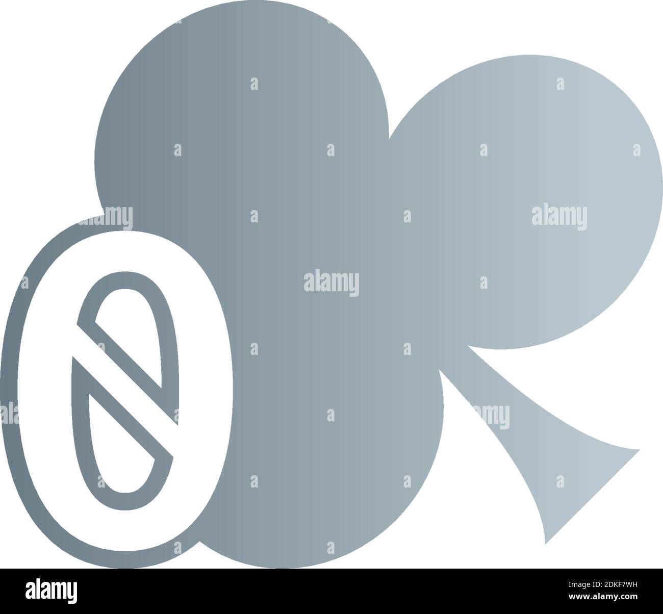 Number zero logo combined with shamrock icon design vector Stock Vector