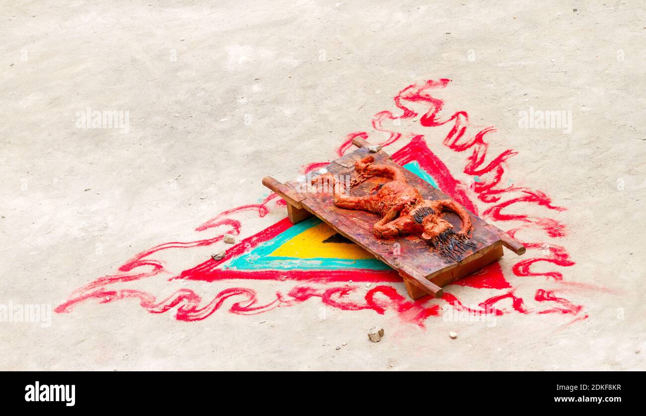 Dough effigy used in mystical Buddhist rituals of sacrifice in the name