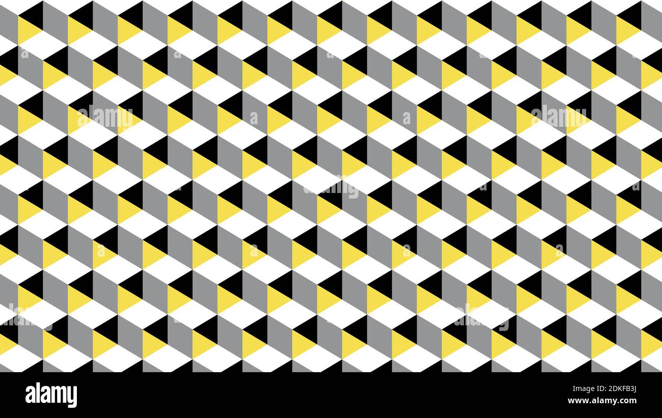 geometric seamless pattern in trendy Gray Yellow Stock Vector