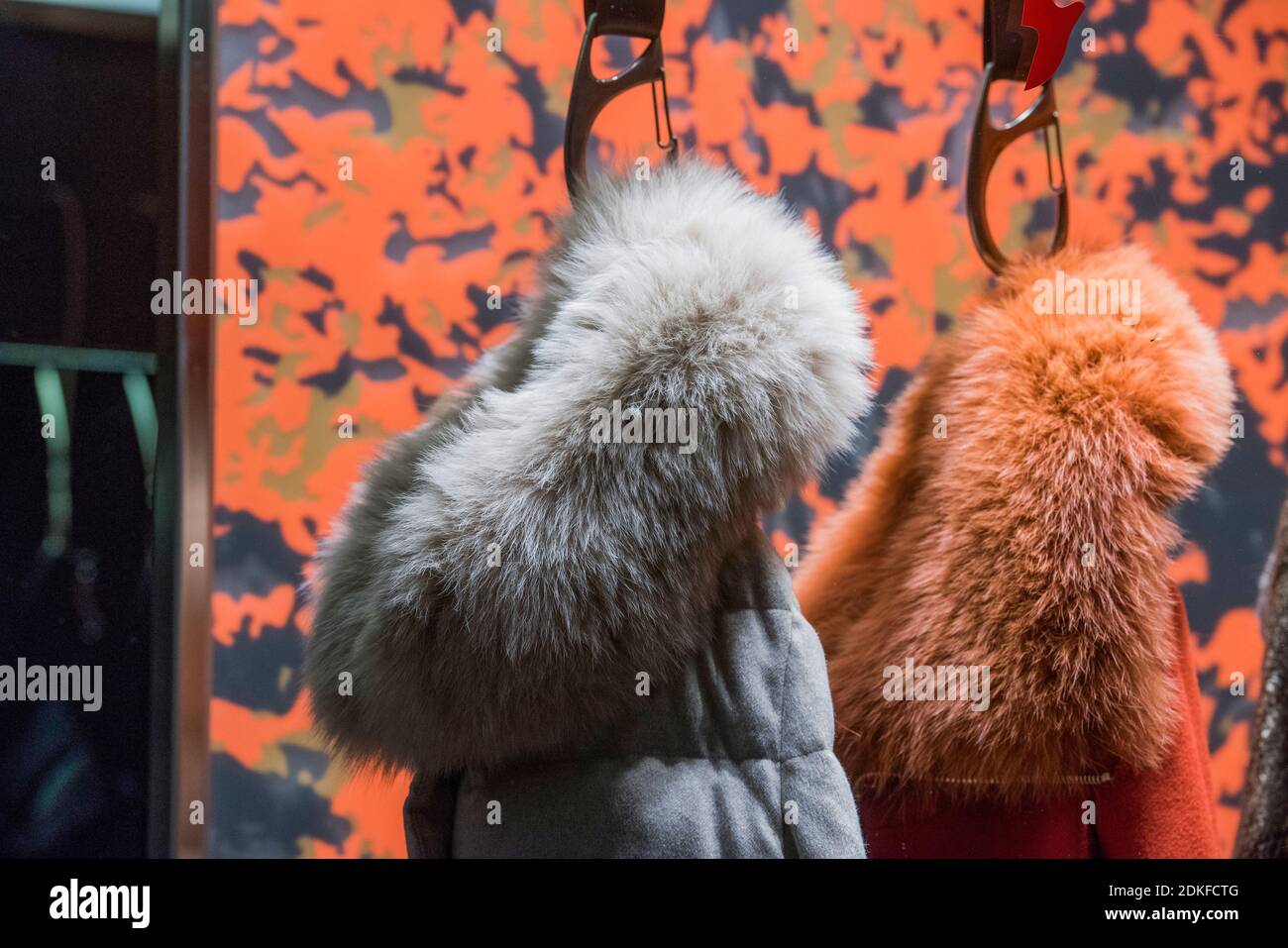 Expensive fur coat hanging hi-res stock photography and images - Alamy