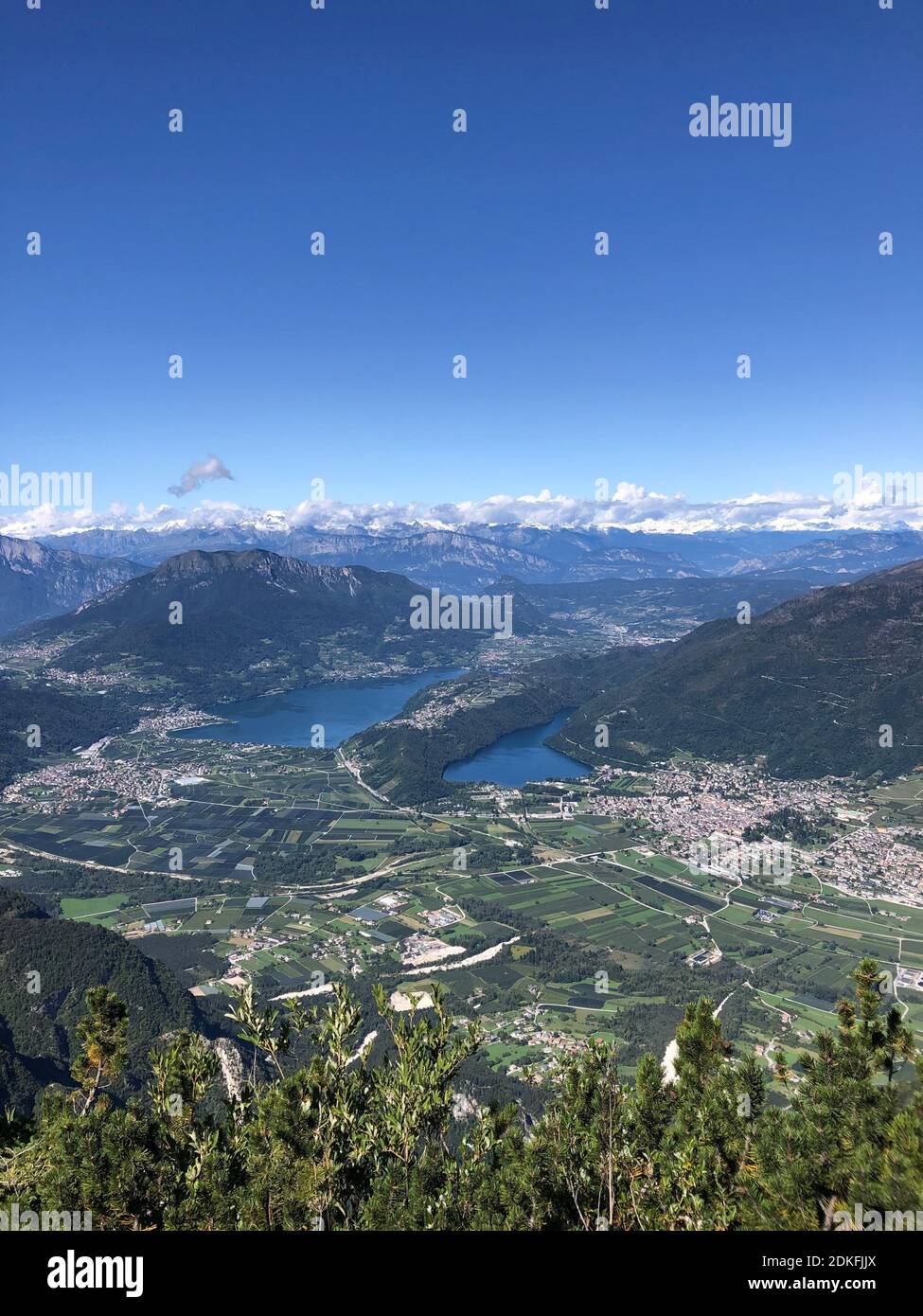 View from the Cima Vezzena, Lake Caldonazzo, Lake Levico, Trentino, Italy Stock Photo