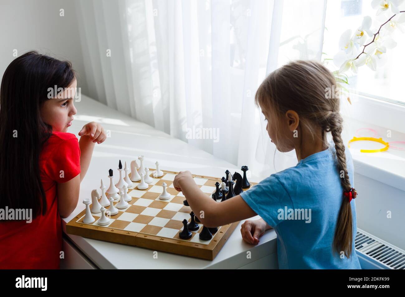 Clever Concentrated and Thinking Child while Playing Chess. Thinking Child.  Chess, Success and Winning Stock Image - Image of decisions, chess:  175817817