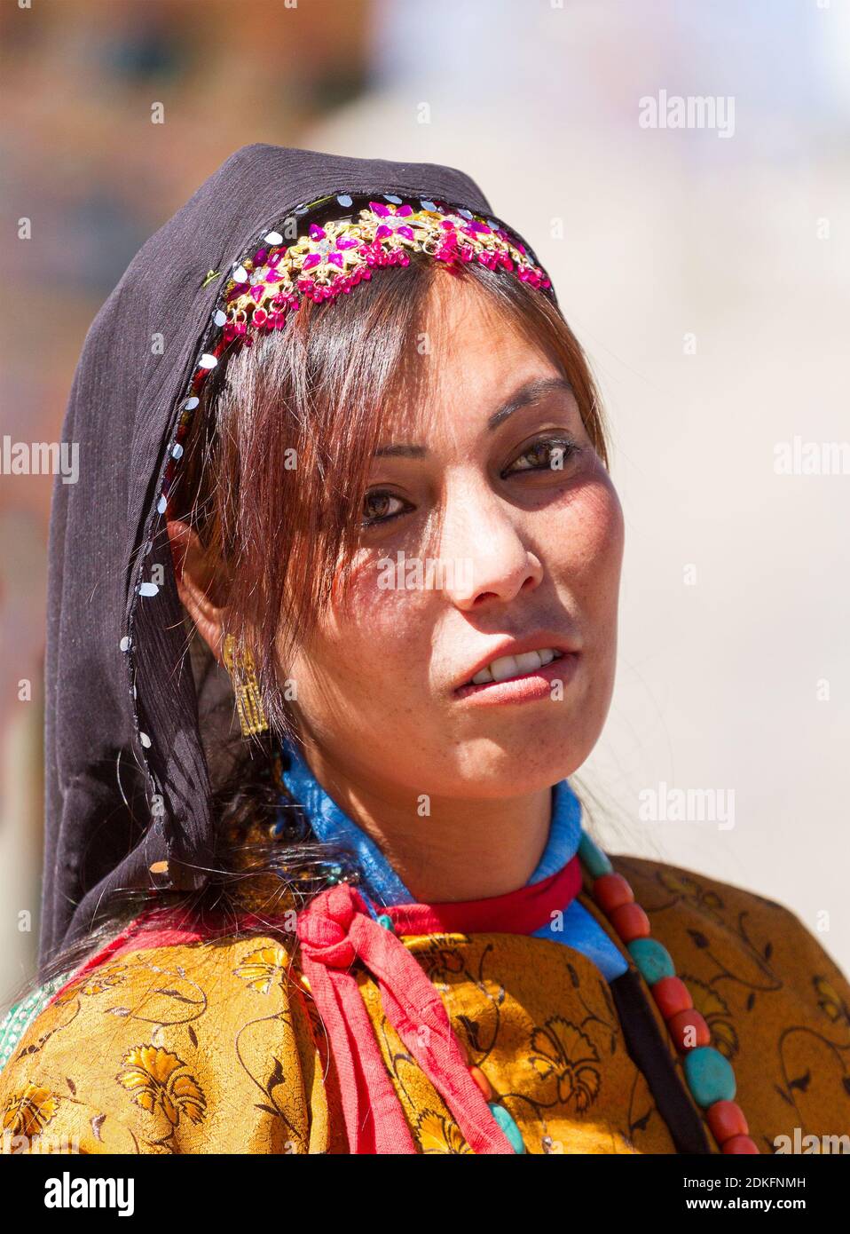 Leh, Jammu and Kashmir, India Sep 01, 2012 Charming Ladakhi woman in