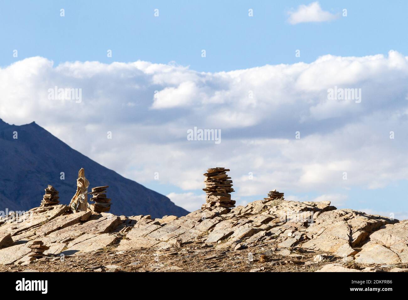 Small Buddhist stupas - Ovoo (Oboo) or a sacred pile of rocks (which ...