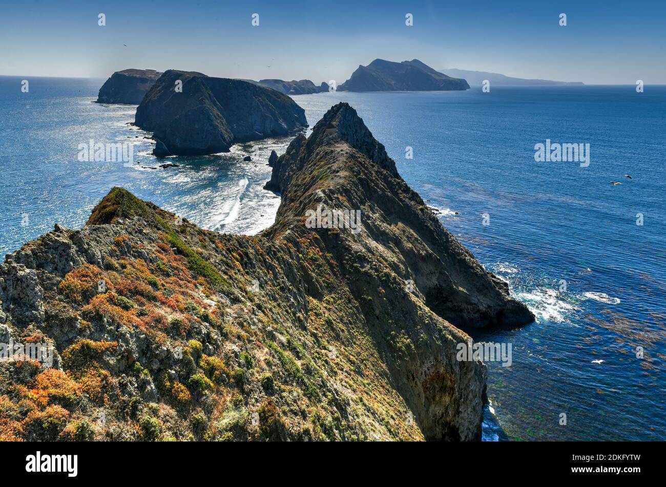 View from Inspiration Point, Anacapa island, California in Channel Islands National Park. Stock Photo