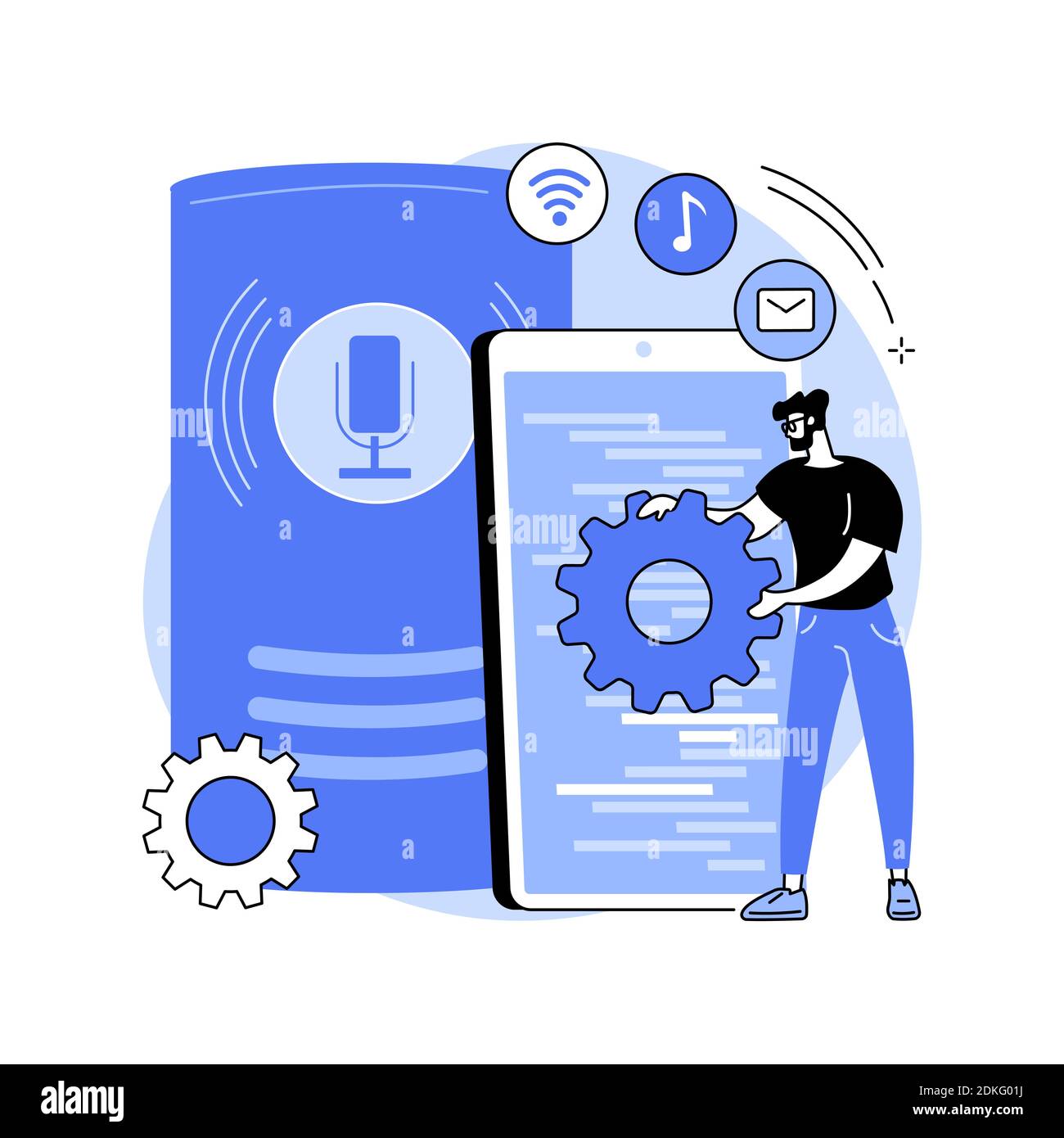 Smart speaker apps development abstract concept vector illustration ...