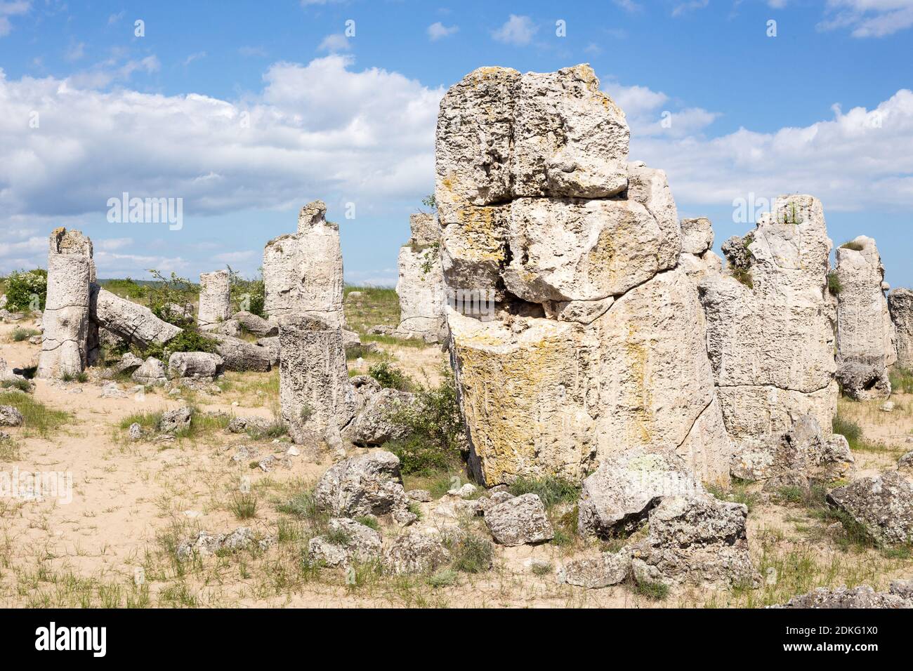Pobiti Kamani (Standing Stones, Stone Forest) Unique Natural Rock Phenomenon, Varna, Bulgaria Stock Photo