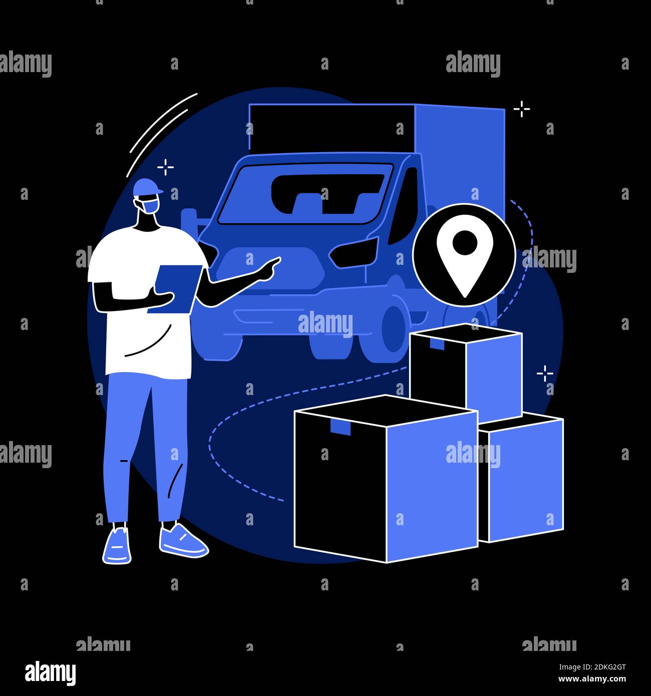 Nocontact pick up and delivery abstract concept vector illustration