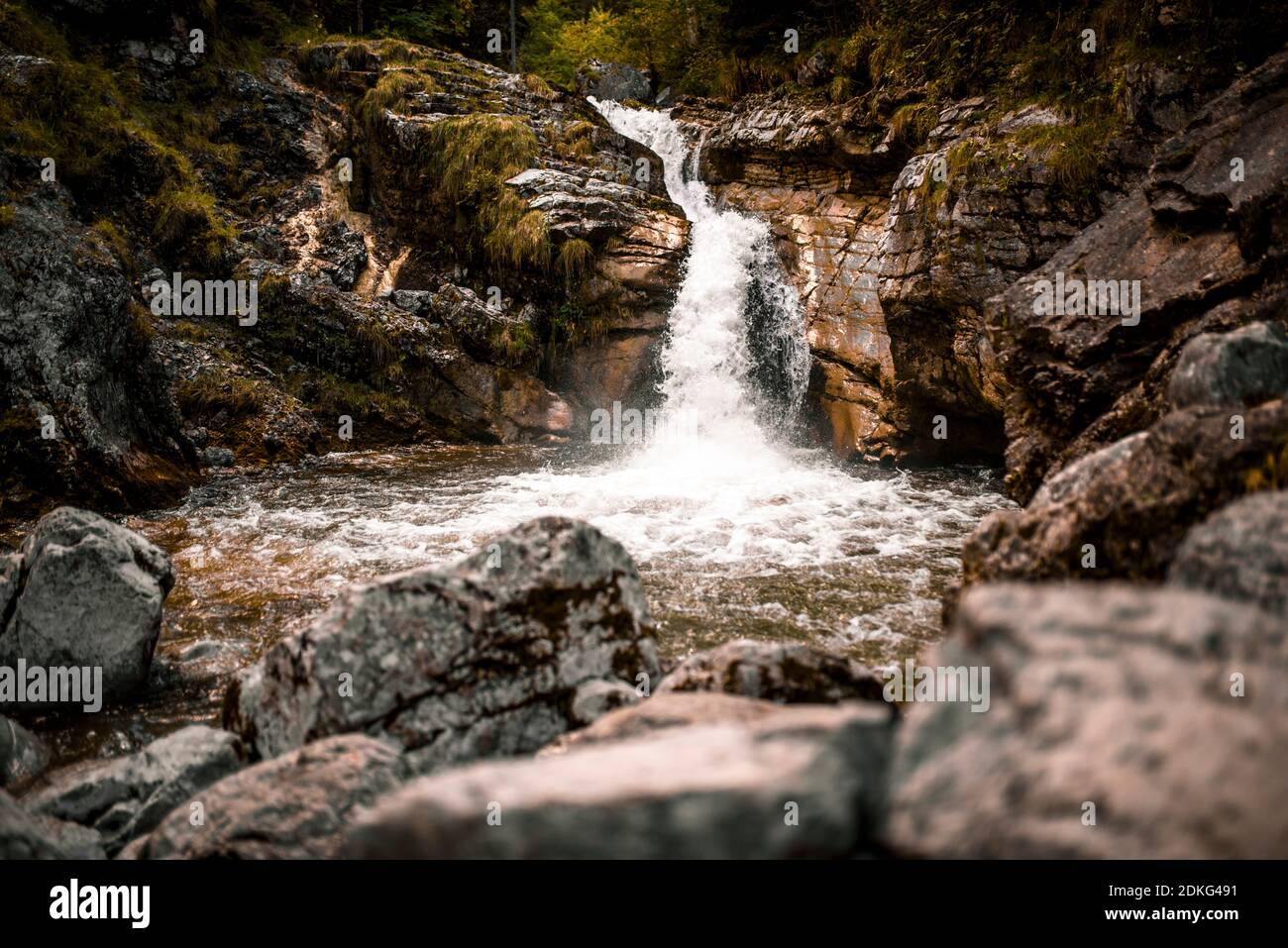 Kuhflucht waterfalls near Farchant, Germany, Bavaria, Garmisch-Partenkirchen Stock Photo