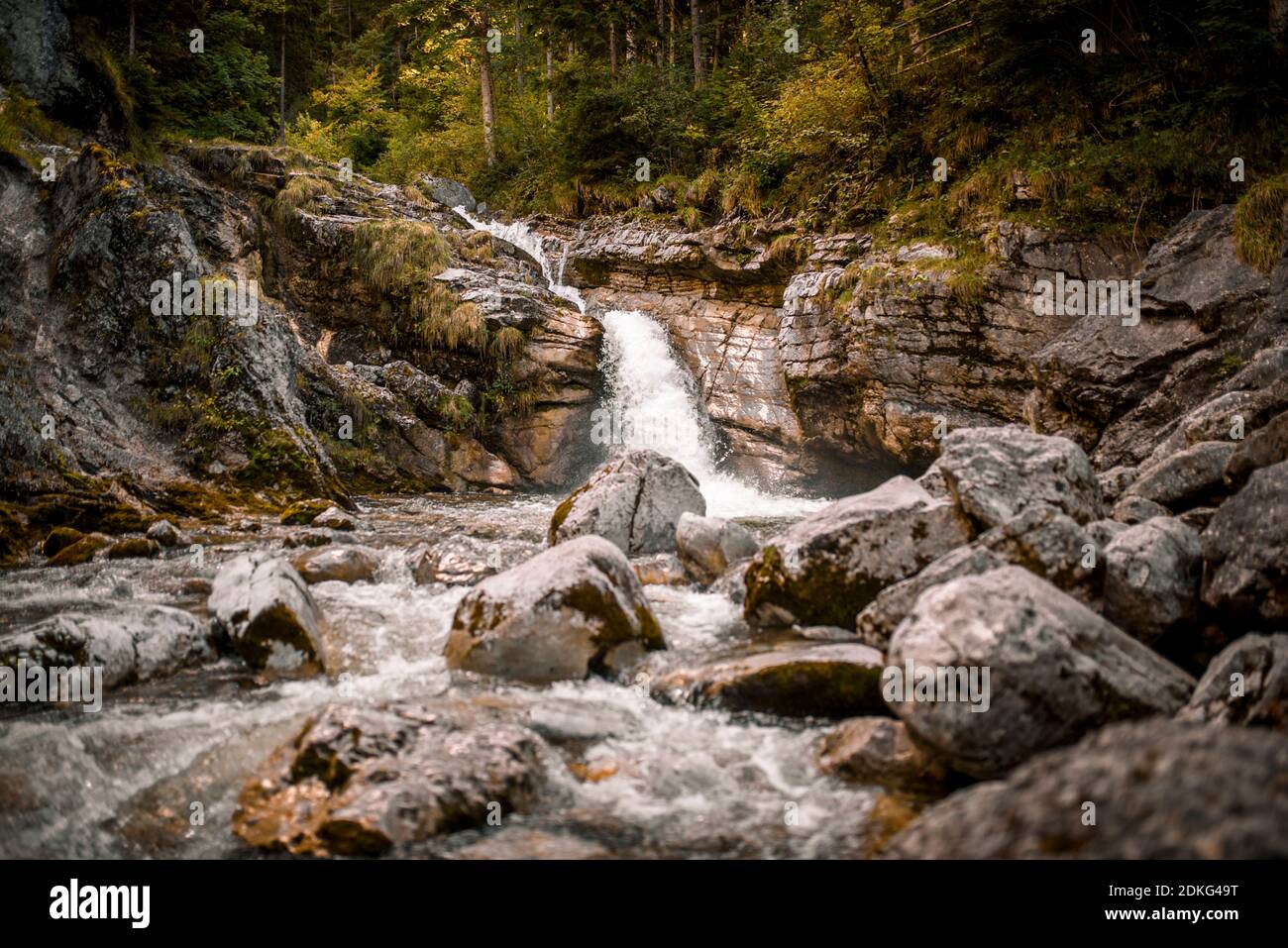 Kuhflucht waterfalls near Farchant, Germany, Bavaria, Garmisch-Partenkirchen Stock Photo