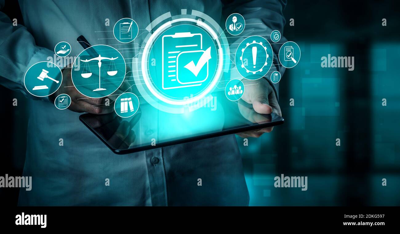 Compliance rule law and regulation graphic interface for business