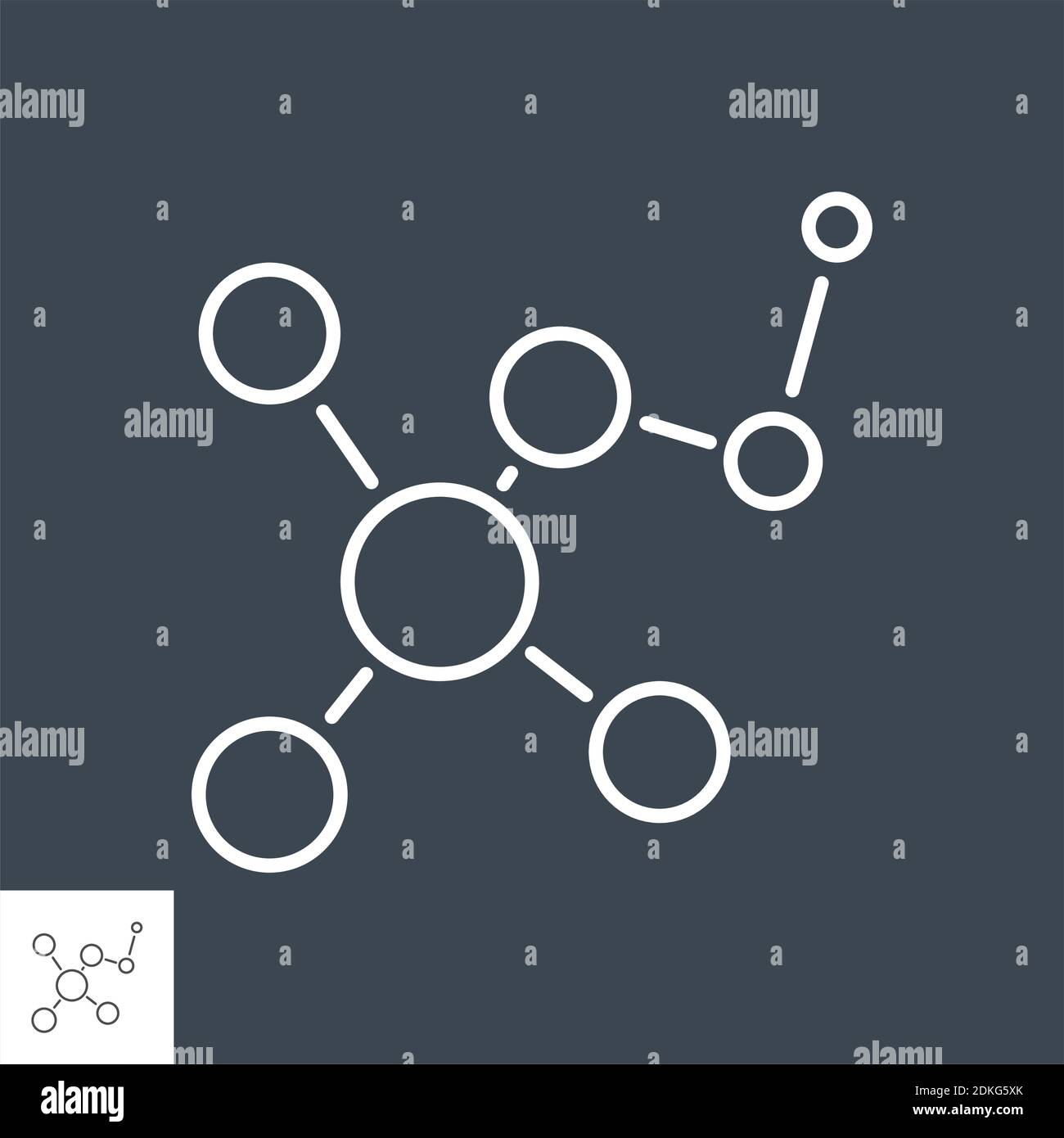 Molecule related vector thin line icon. Stock Vector