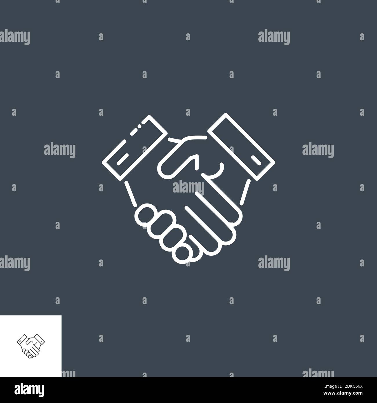 Handshake Related Vector Line Icon. Stock Vector