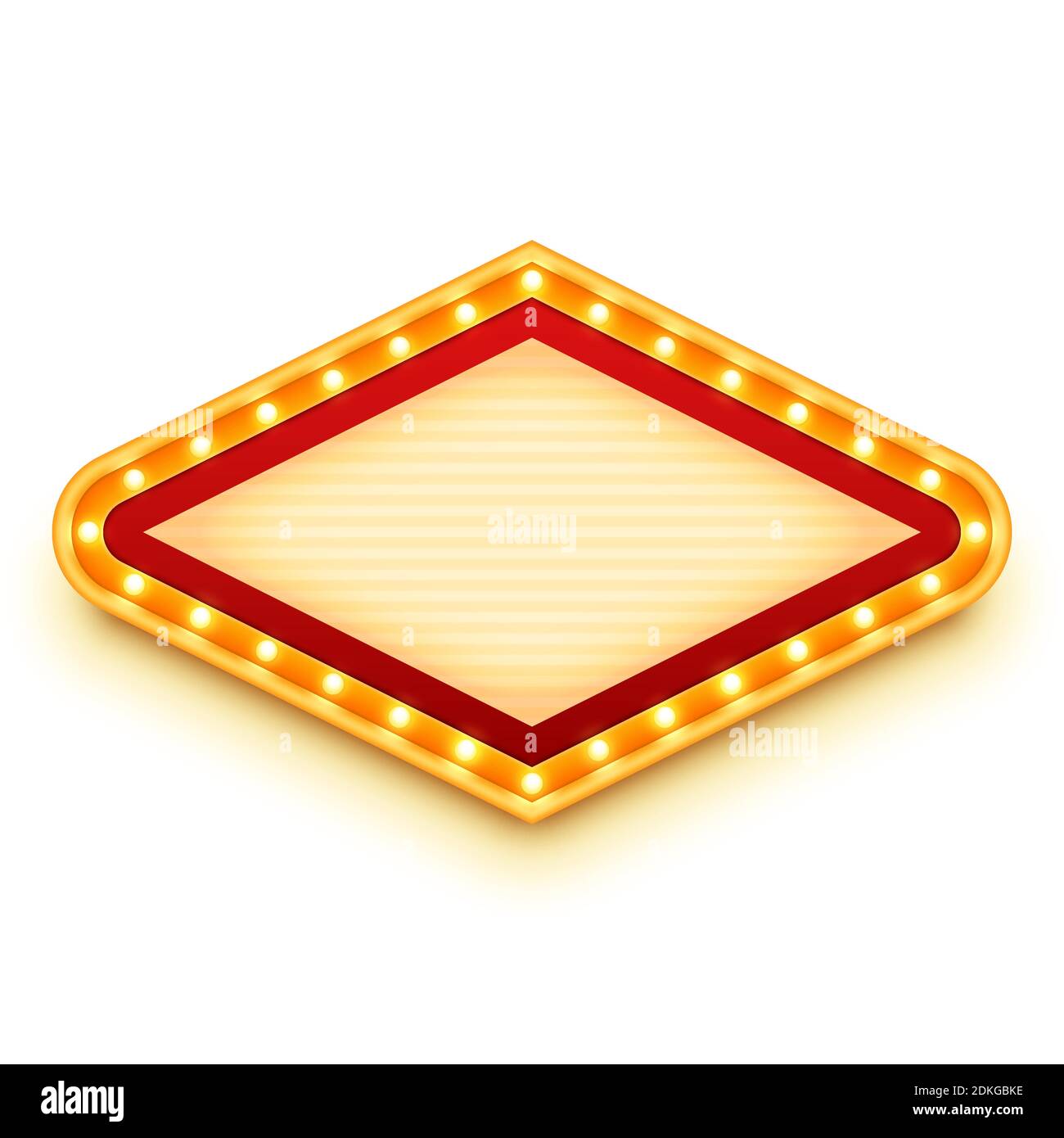 Vintage light sign with glowing bulbs. Wall signage with marquee lights. Retro frame with light bulbs. Vector illustration. Stock Vector