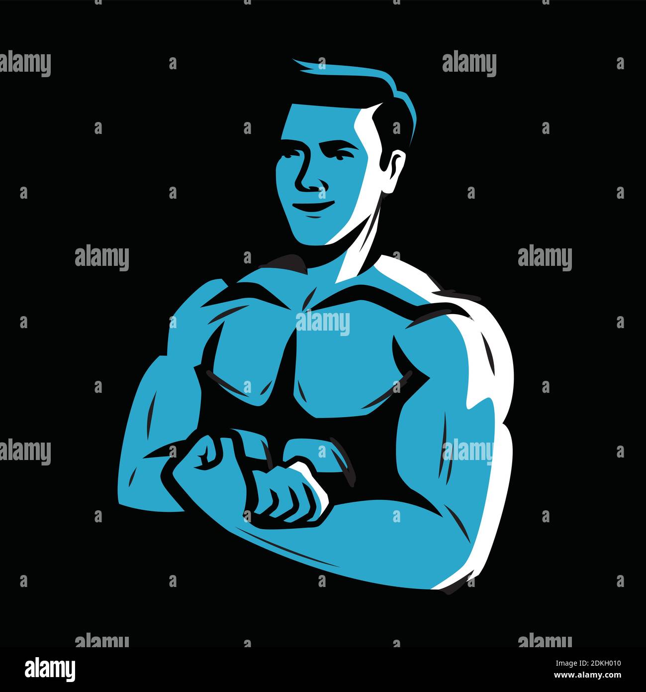 Strong and muscular bodybuilder. Weightlifting, powerlifting or