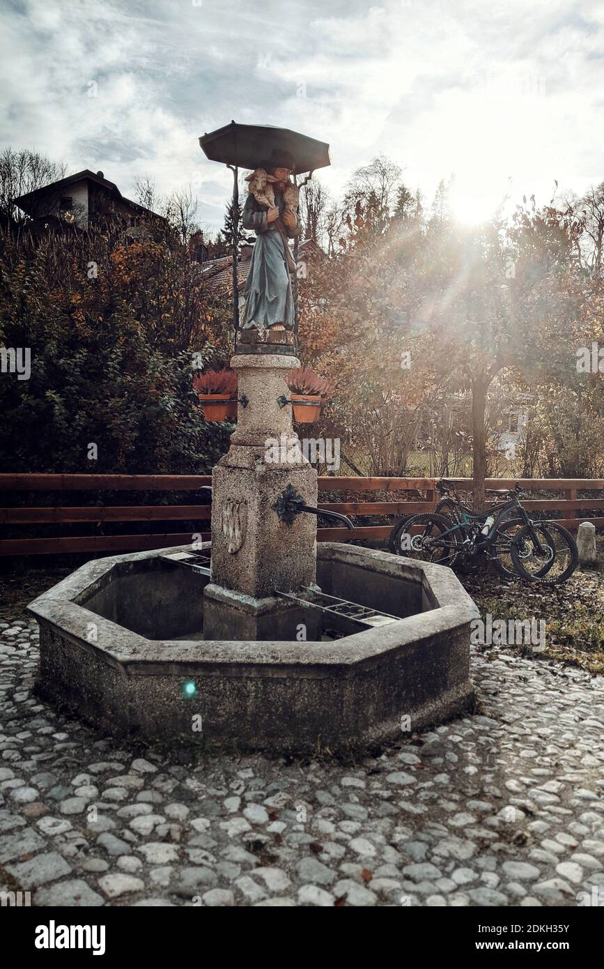 Schäferbrunnen, Partenkirchen Stock Photo