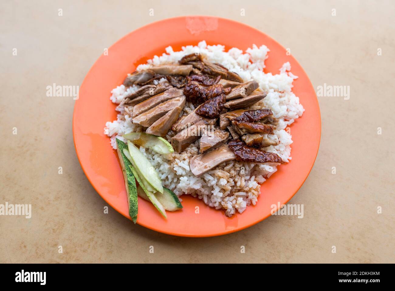 High Angle View Of Meal In Plate On Table Stock Photo