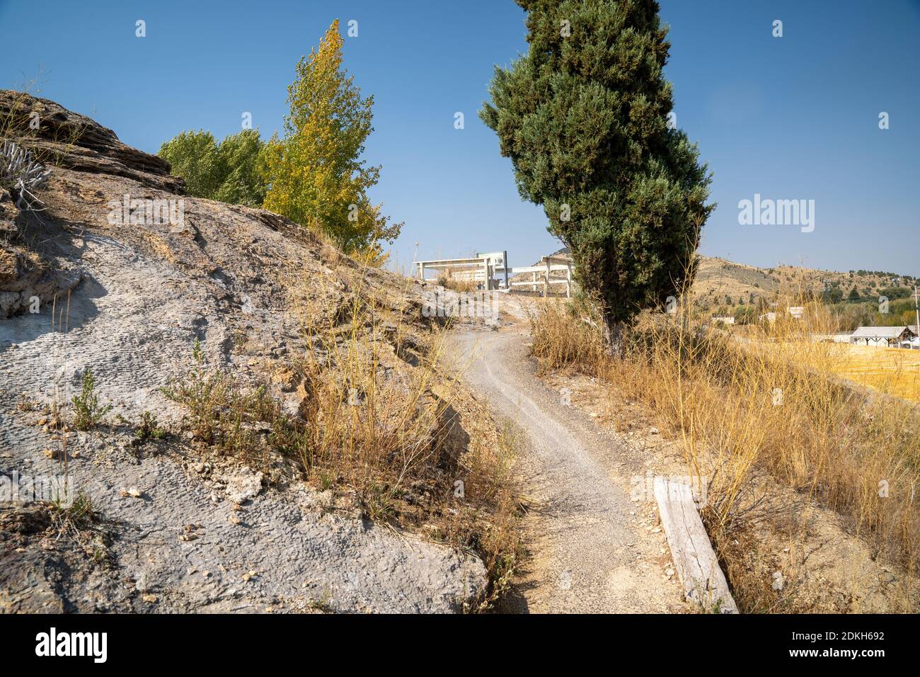Hiking trail to the Soda Springs Idaho geyser Stock Photo Alamy