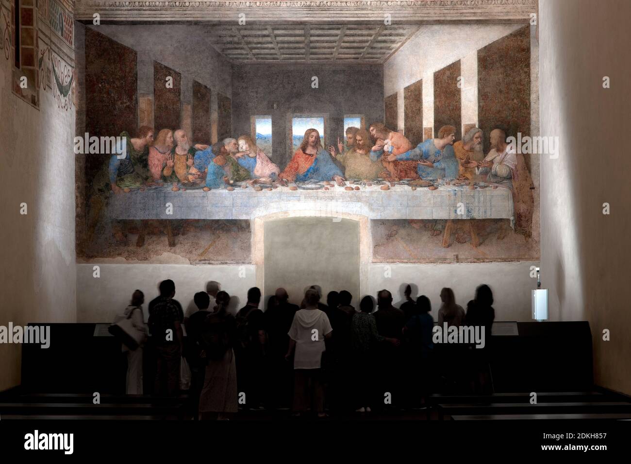 Italian Renaissance Leonardo da Vinci. 1452 - 1519 . Last Supper - Cenacolo Vinciano. 1494 - 1498. experimental technique. cm 460 x 880. Stock Photo