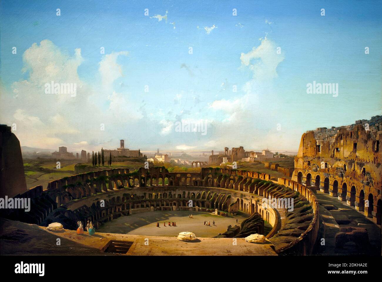 Ippolito Caffi. 1809-1866. Interior of the Colosseum. 1855. oil on the table. cm 79 x 119. Stock Photo