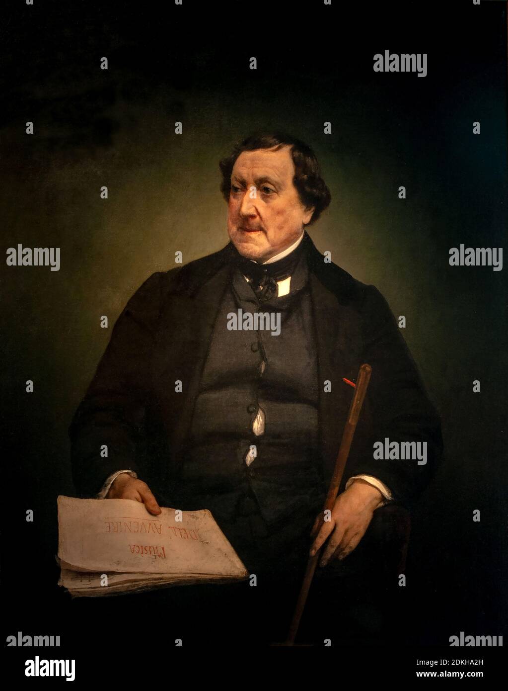 Francesco Hayez. 1791-1882. Portrait of Gioacchino Rossini. 1870. oil painting on canvas cm 109 x 87. Stock Photo