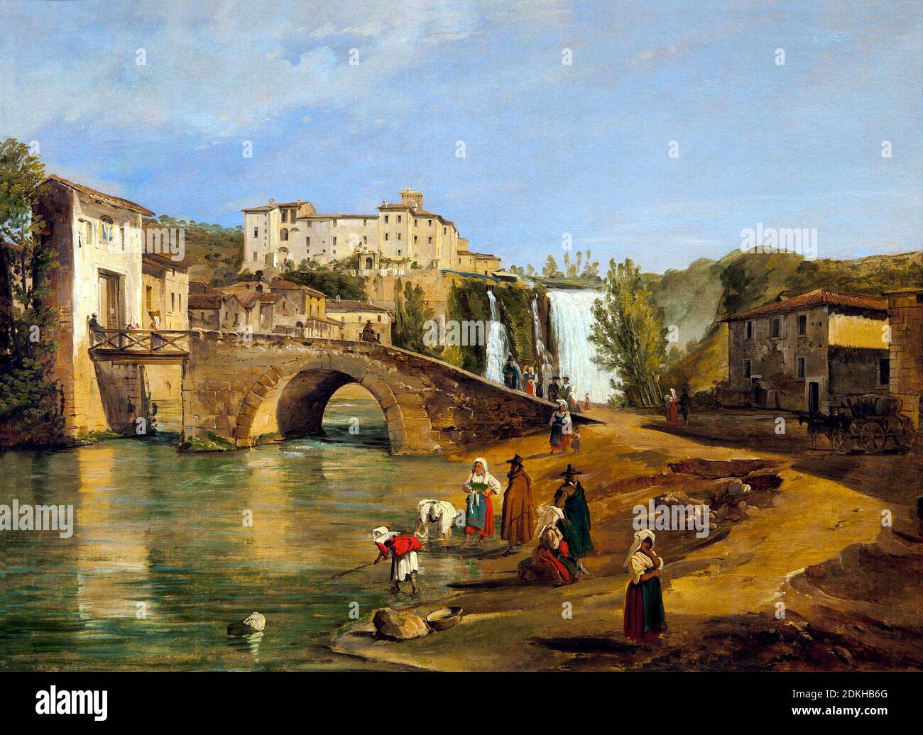 Raffaele Carelli. 1795-1864. View of the Fibreno waterfalls. 1821. oil painting on canvas. cm 41.7 x 52.2. Stock Photo