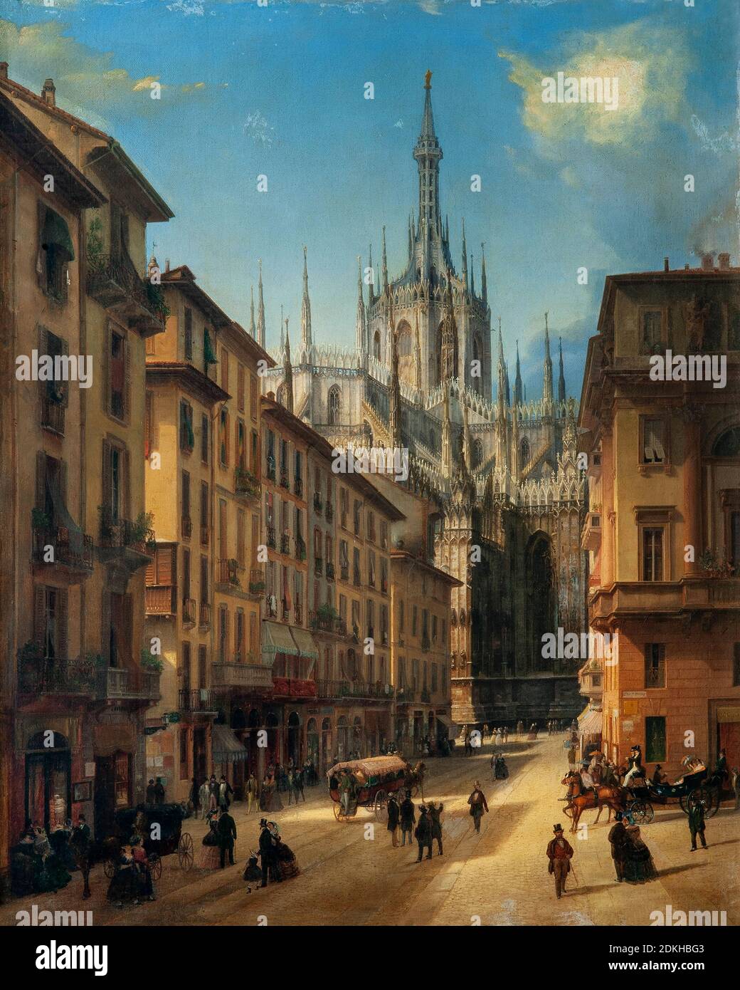 Anonymus. Milan. Corsia dei Servi. about 1860. oil painting on canvas. cm 59 x 47. Stock Photo