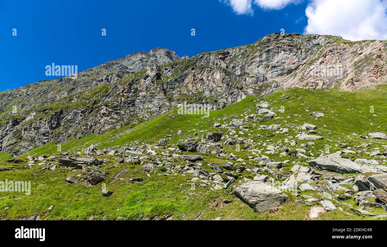 Slate rock, Grossglockner High Alpine Road, Hohe Tauern National Park ...