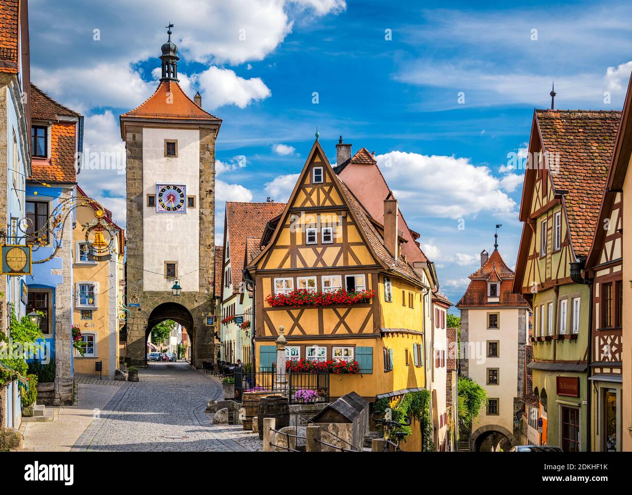 Medieval town of Rothenburg ob der Tauber, Germany Stock Photo