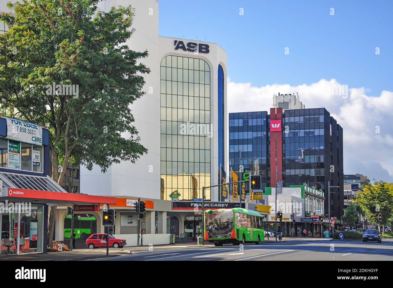 ASB and Westpac Banks, Victoria Street, Hamilton, Waikato Region, North Island, New Zealand Stock Photo