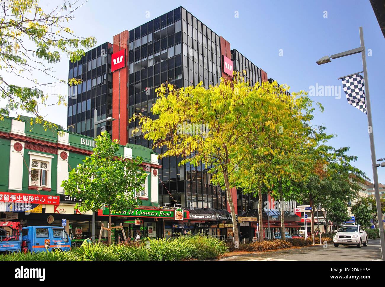 Westpac Hamilton Banking Centre, Victoria Street, Hamilton, Waikato Region, North Island, New Zealand Stock Photo