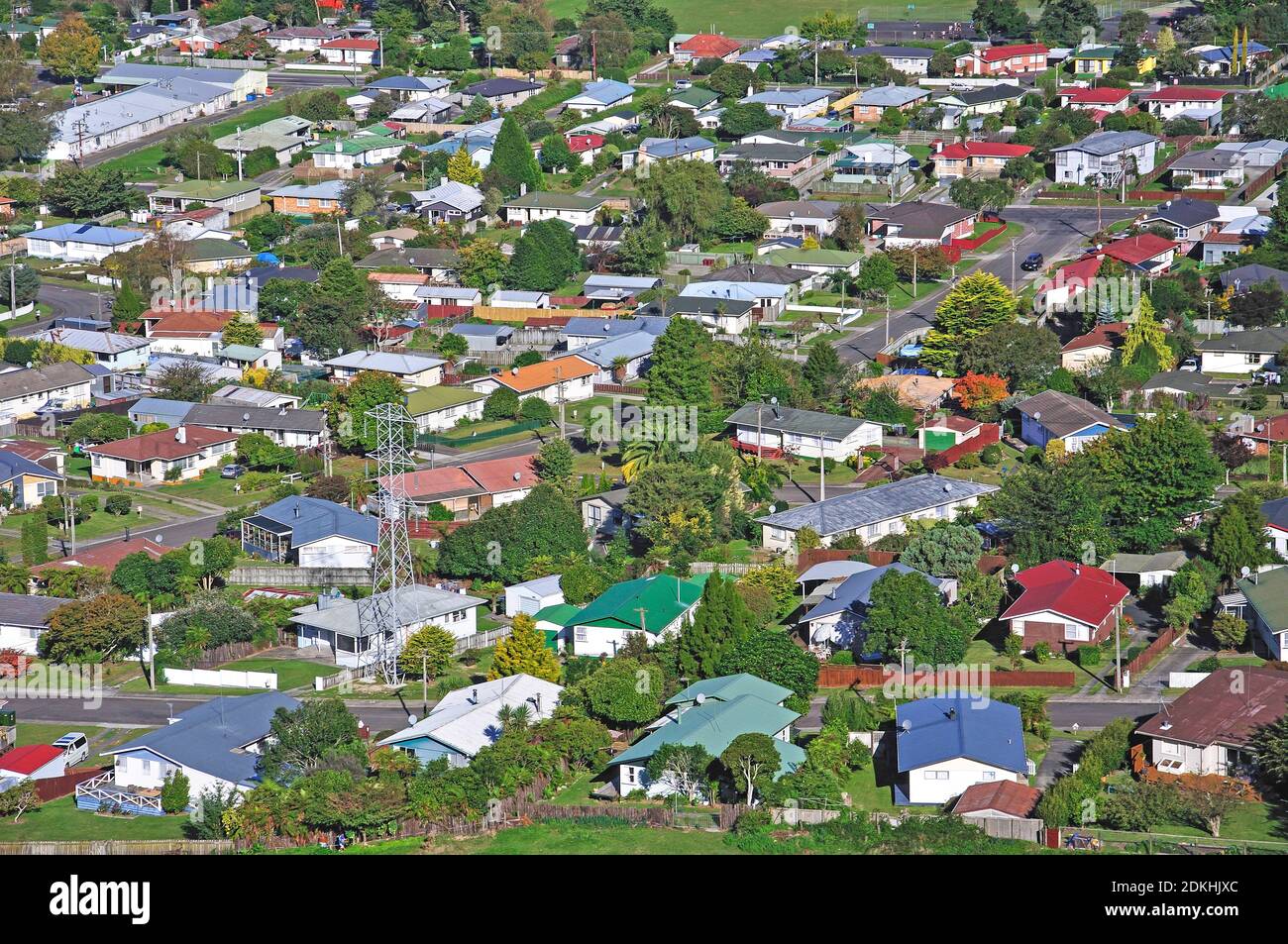City view from Skyline Skyrides Gondola Station, Rotorua, Bay of Plenty Region, North Island, New Zealand Stock Photo