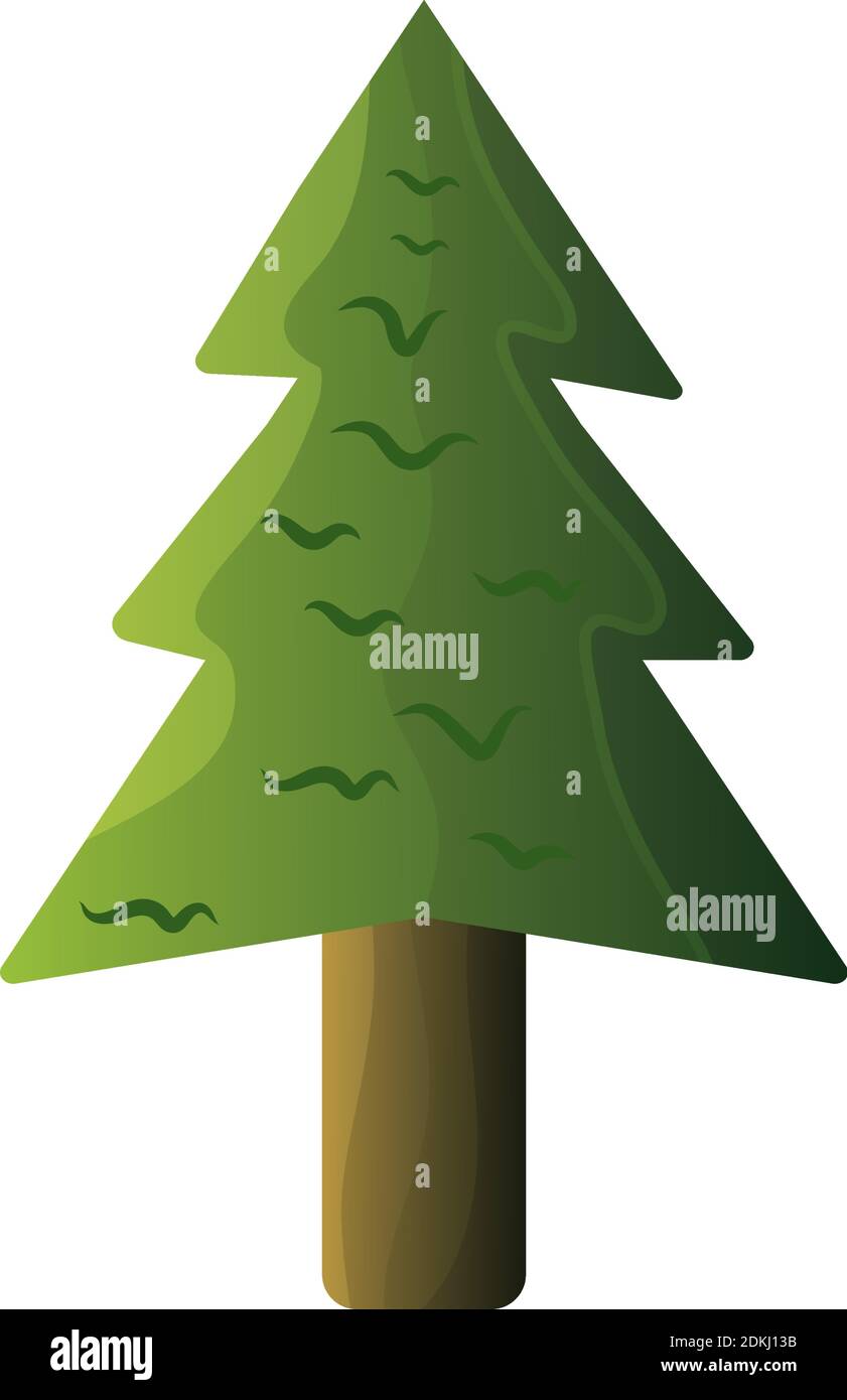 happy merry christmas pine tree vector illustration design Stock Vector ...