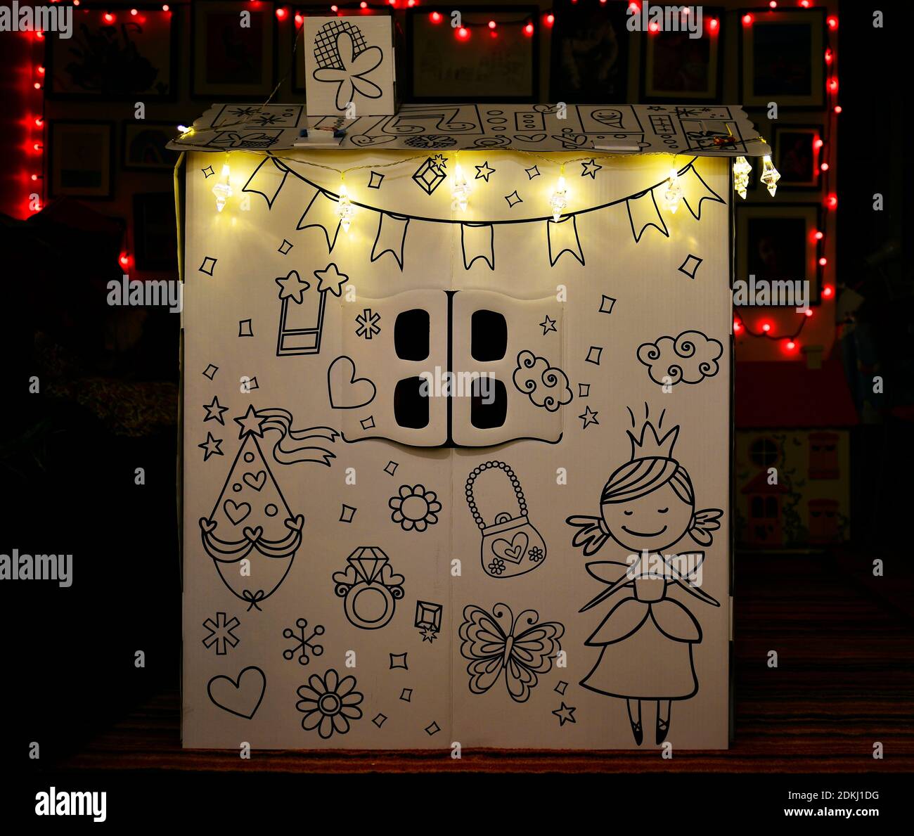 Kids craft. Cardboard house Stock Photo Alamy