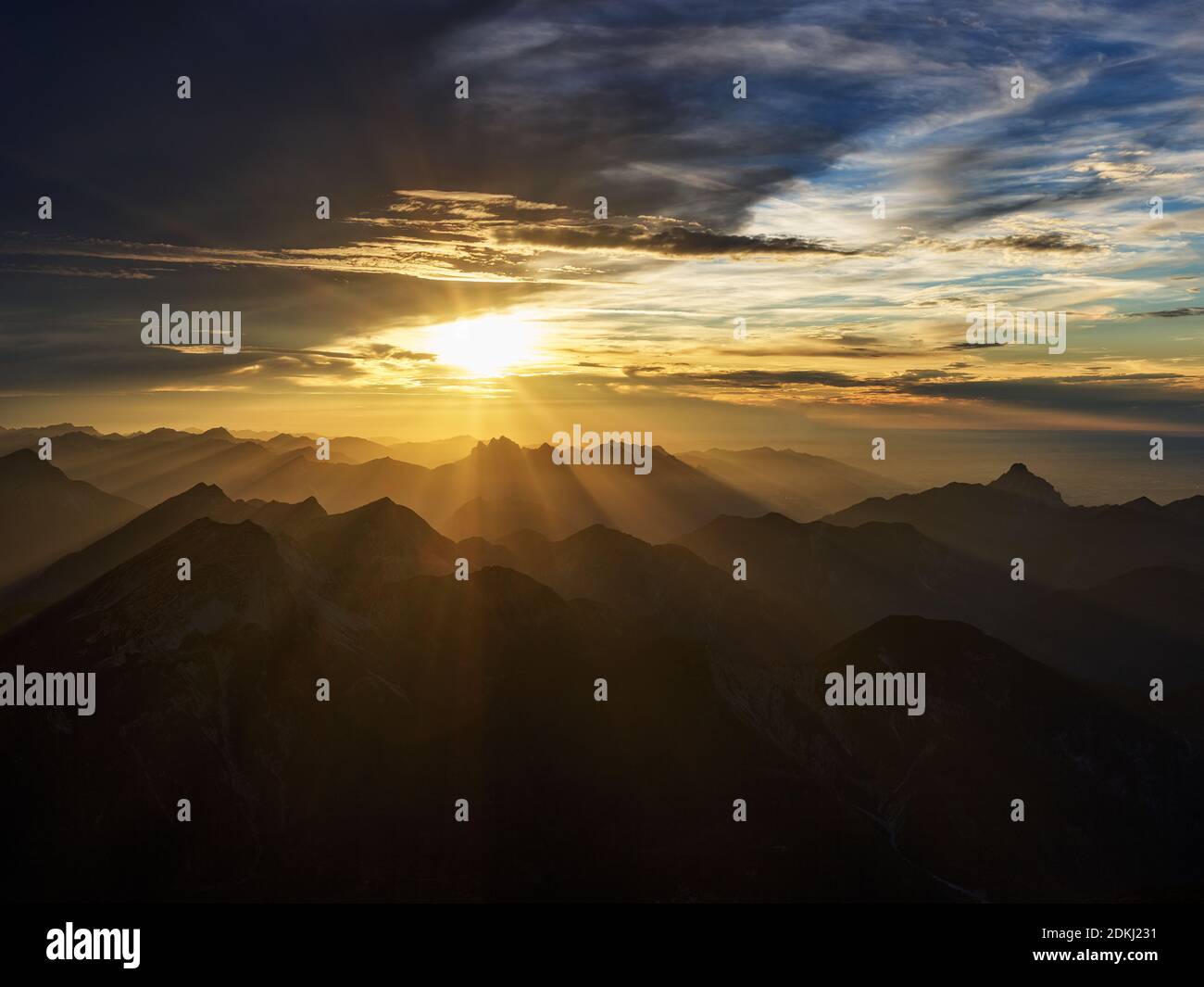 Rocks, ridge, summit, clouds, mountains, alpine, rugged, abyss, vision, mountain range Stock Photo