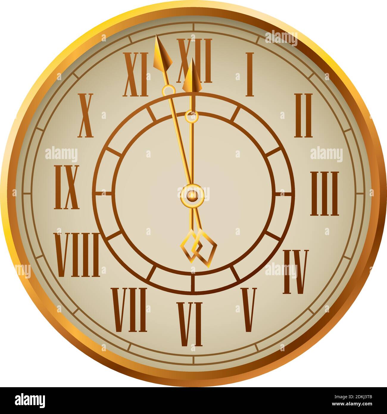 happy new year golden watch celebration vector illustration design ...