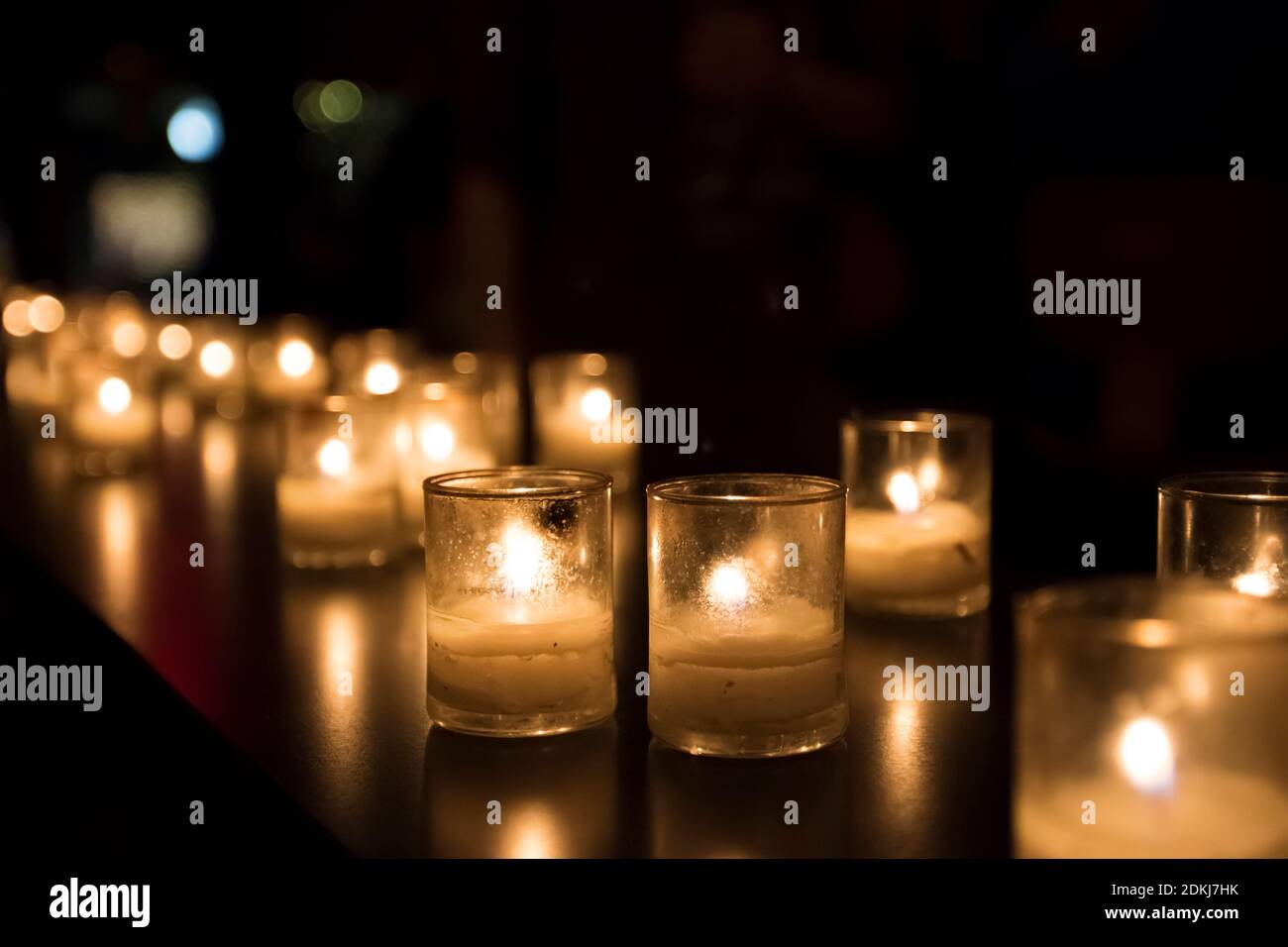 Candles at restaurant Stock Photo Alamy