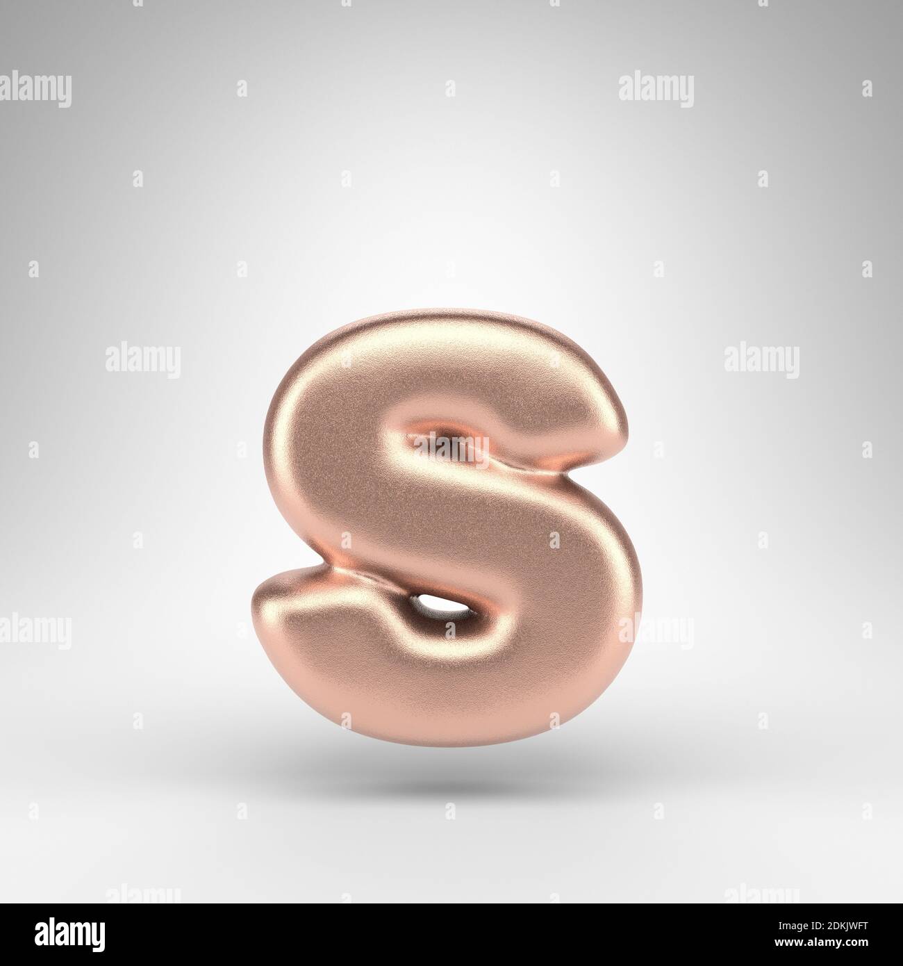 Letter S lowercase on white background. Matte copper 3D rendered font ...