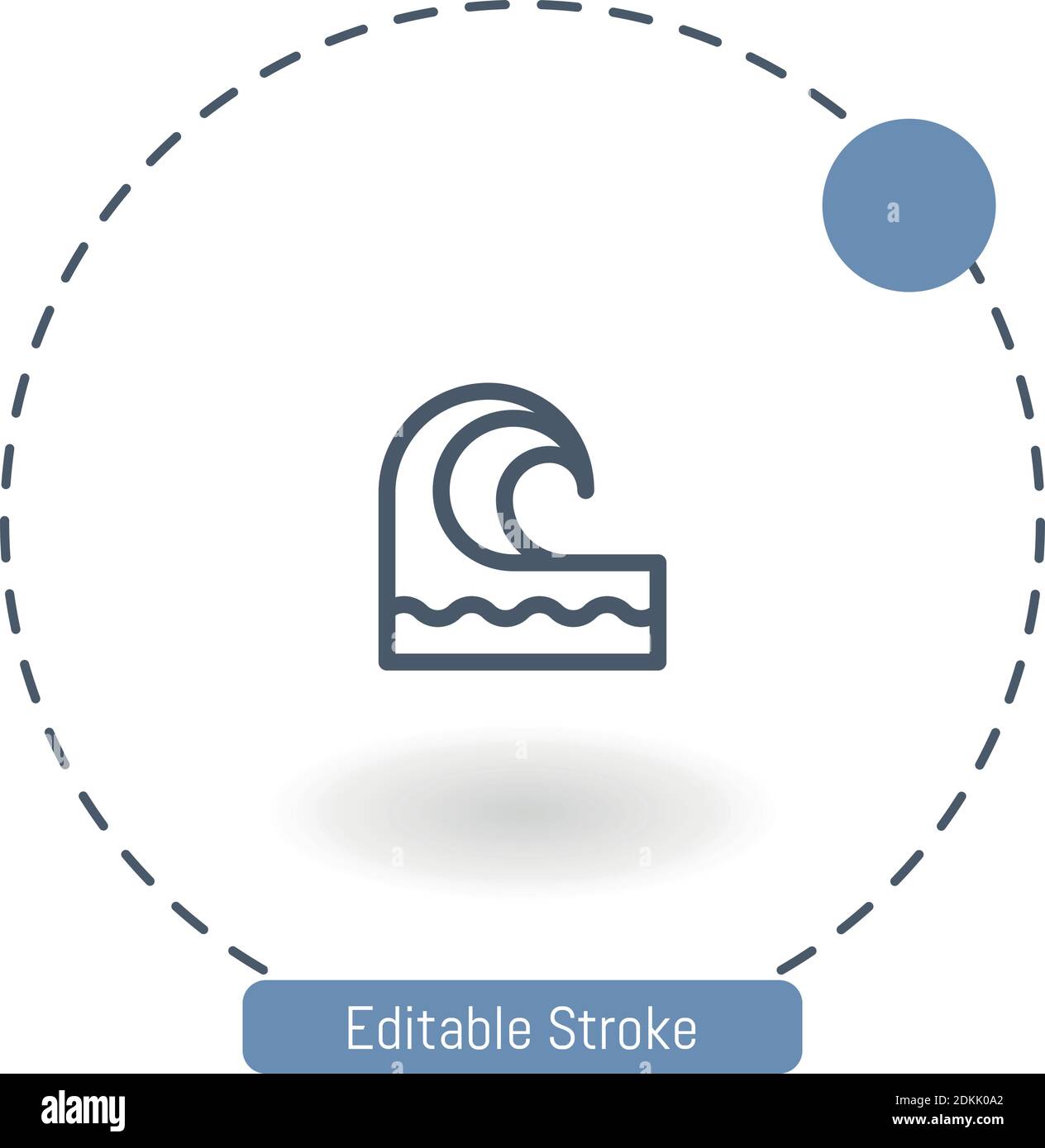 wave vector icon editable stroke outline icons for web and mobile Stock Vector