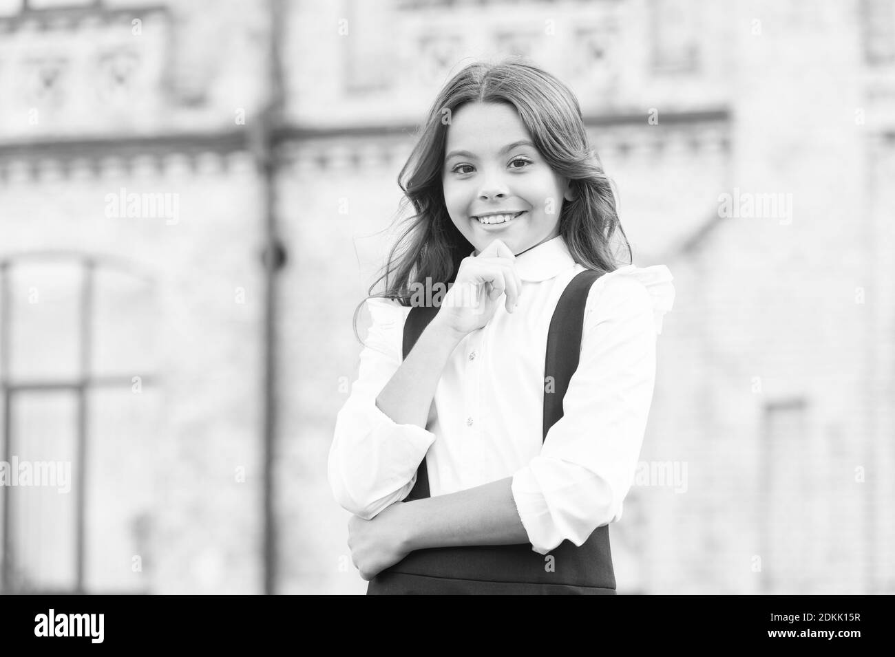 Back to school kids uniform Black and White Stock Photos & Images - Alamy