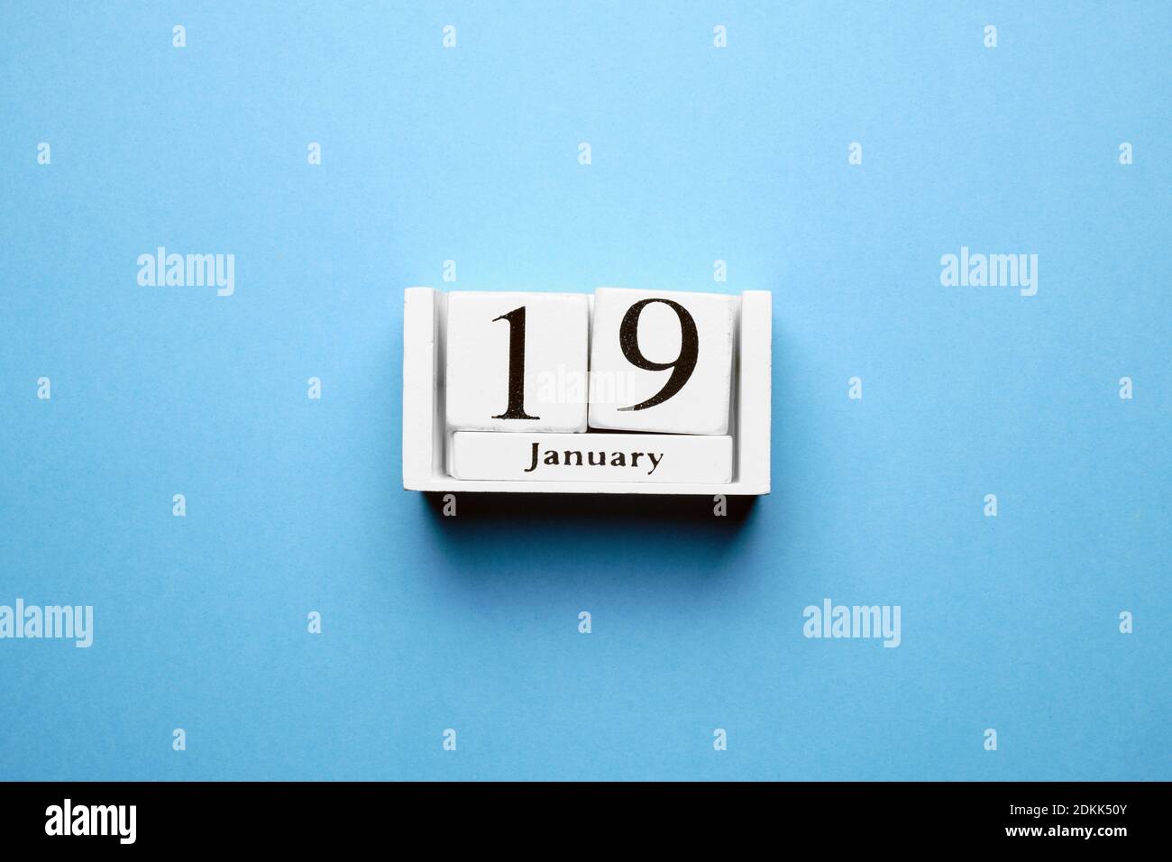nineteenth day of winter month calendar january. Stock Photo