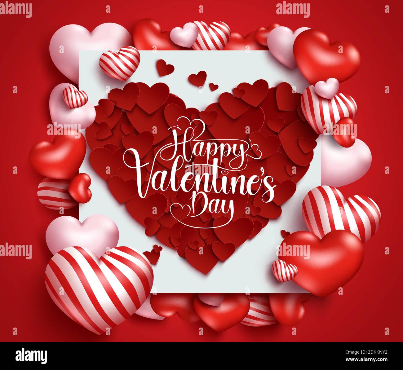 Valentines Hearts Vector Background Design Happy Valentines Day Text In Heart Shape For