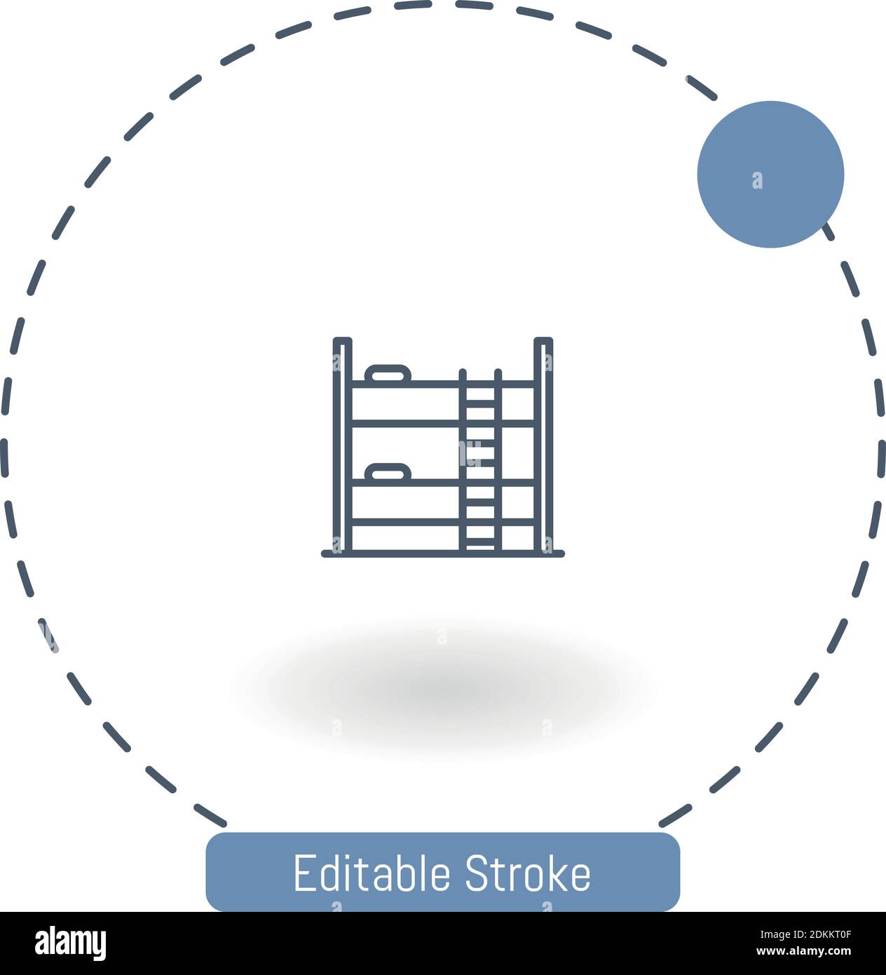 bunk vector icon editable stroke outline icons for web and mobile Stock Vector