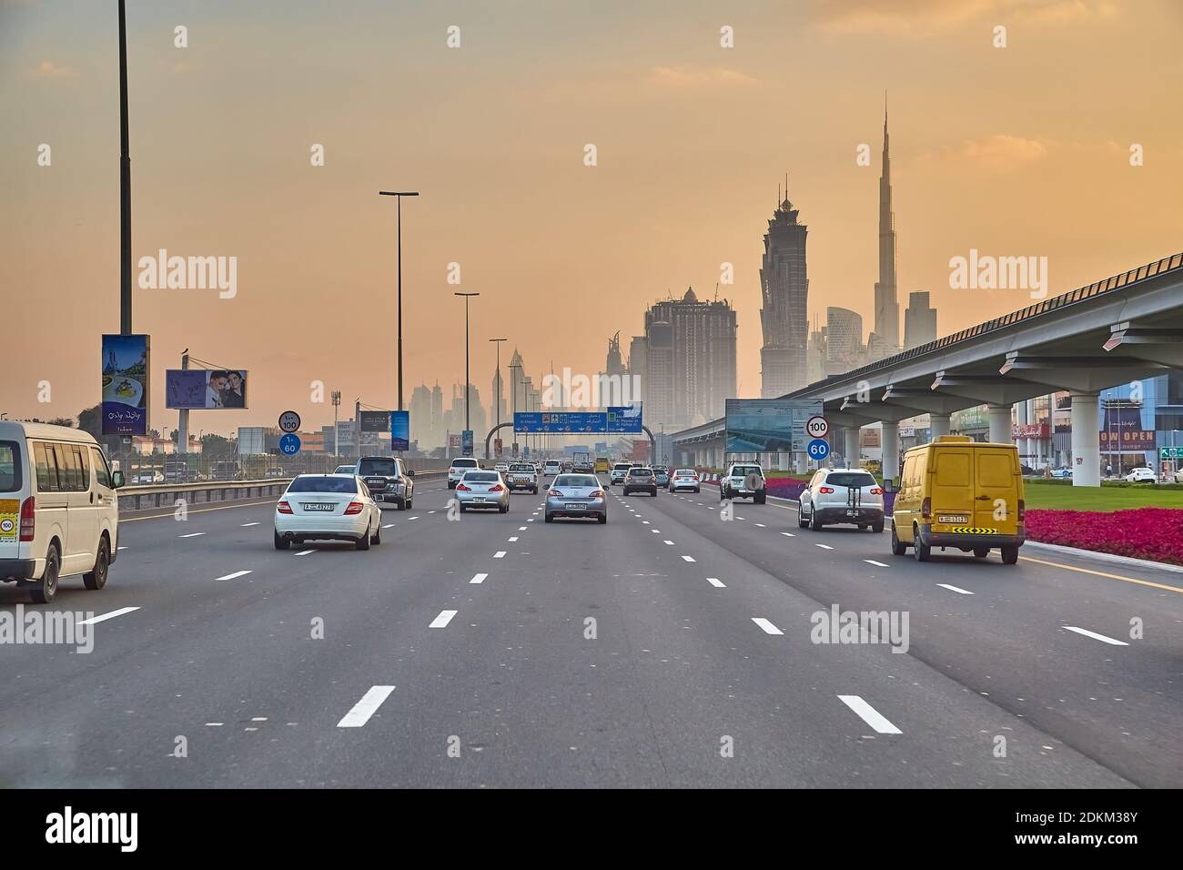 Driving in Dubai Stock Photo