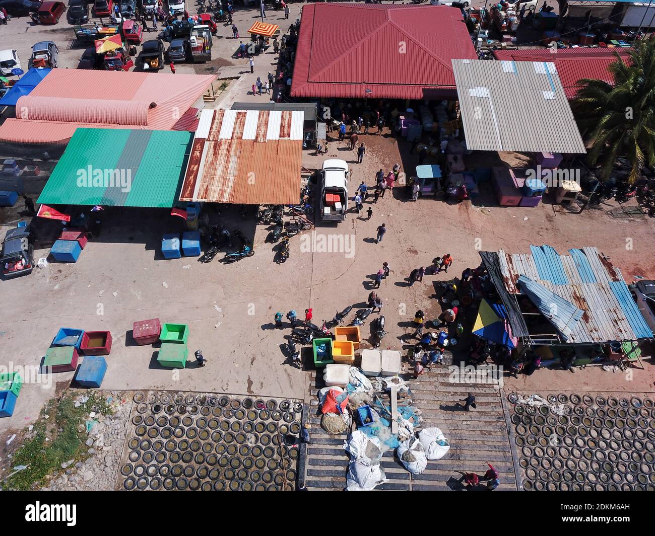 Aerial View Of Market Stock Photo