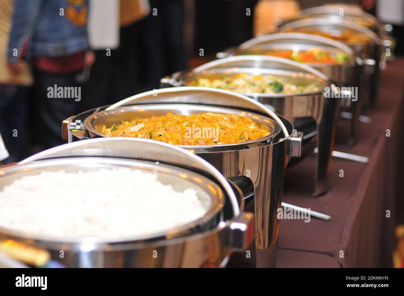 Food In Containers At Buffet Stock Photo Alamy