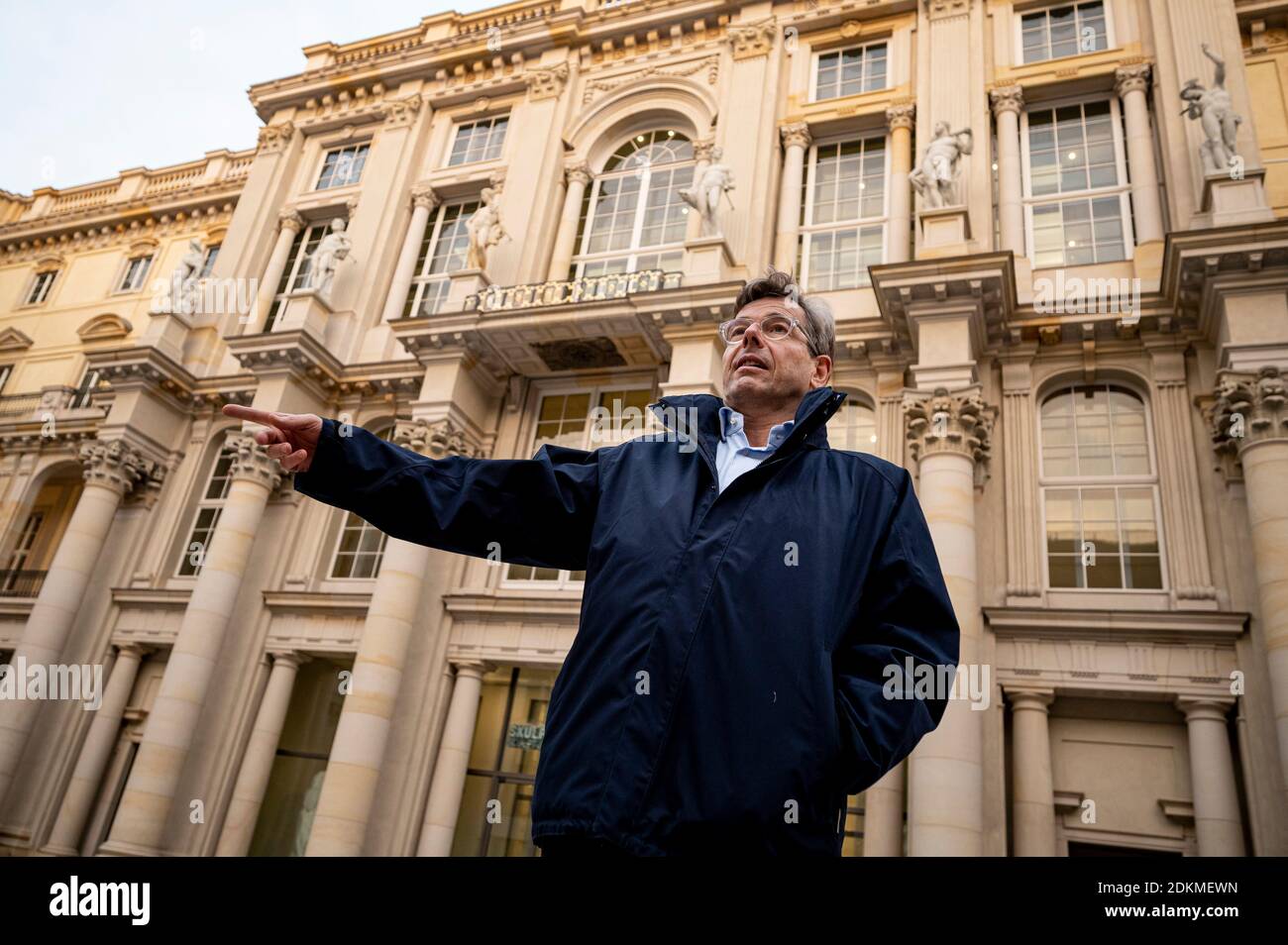 Berlin, Germany. 02nd Dec, 2020. Hartmut Dorgerloh, General Director of the Humboldt Forum, stands in the Schlüterhof of the Humboldt Forum. The Humboldt Forum in the rebuilt Berlin Palace is scheduled to open its doors on 16 December after a good seven years of construction and several postponements of the opening - initially only digitally due to corona. (to "Ex-Punker on the way through the castle - Humboldt Forum before opening") Credit: Fabian Sommer/dpa/Alamy Live News Stock Photo