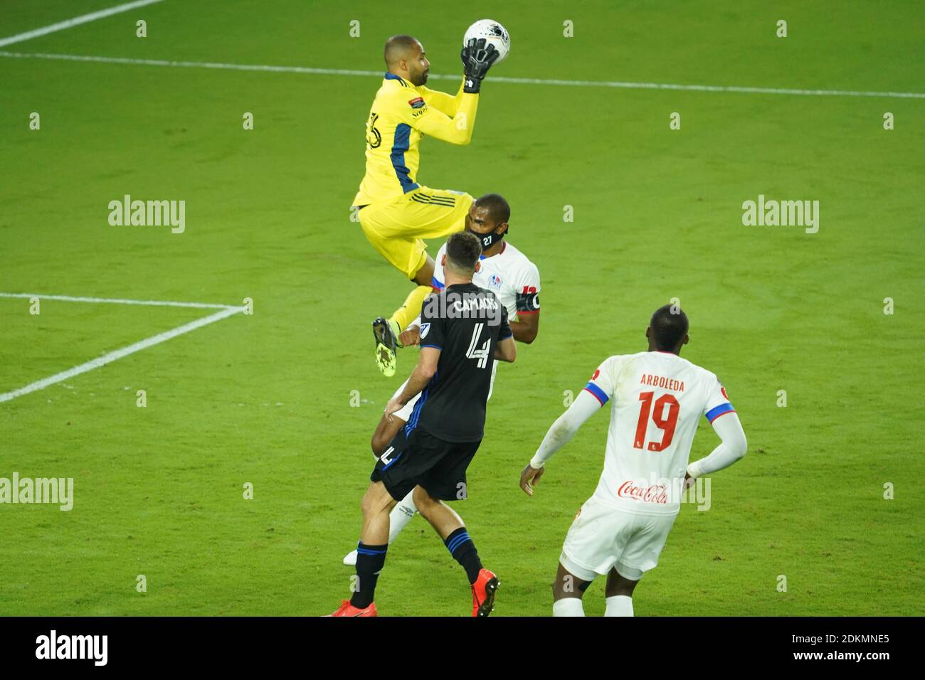Orlando, Florida, USA, December 15, 2020, Montreal Impact Goalkeeper Clement Diop #23 makes a save during the CONCACAF Quarter Final Match (Photo Credit:  Marty Jean-Louis) Credit: Marty Jean-Louis/Alamy Live News Stock Photo