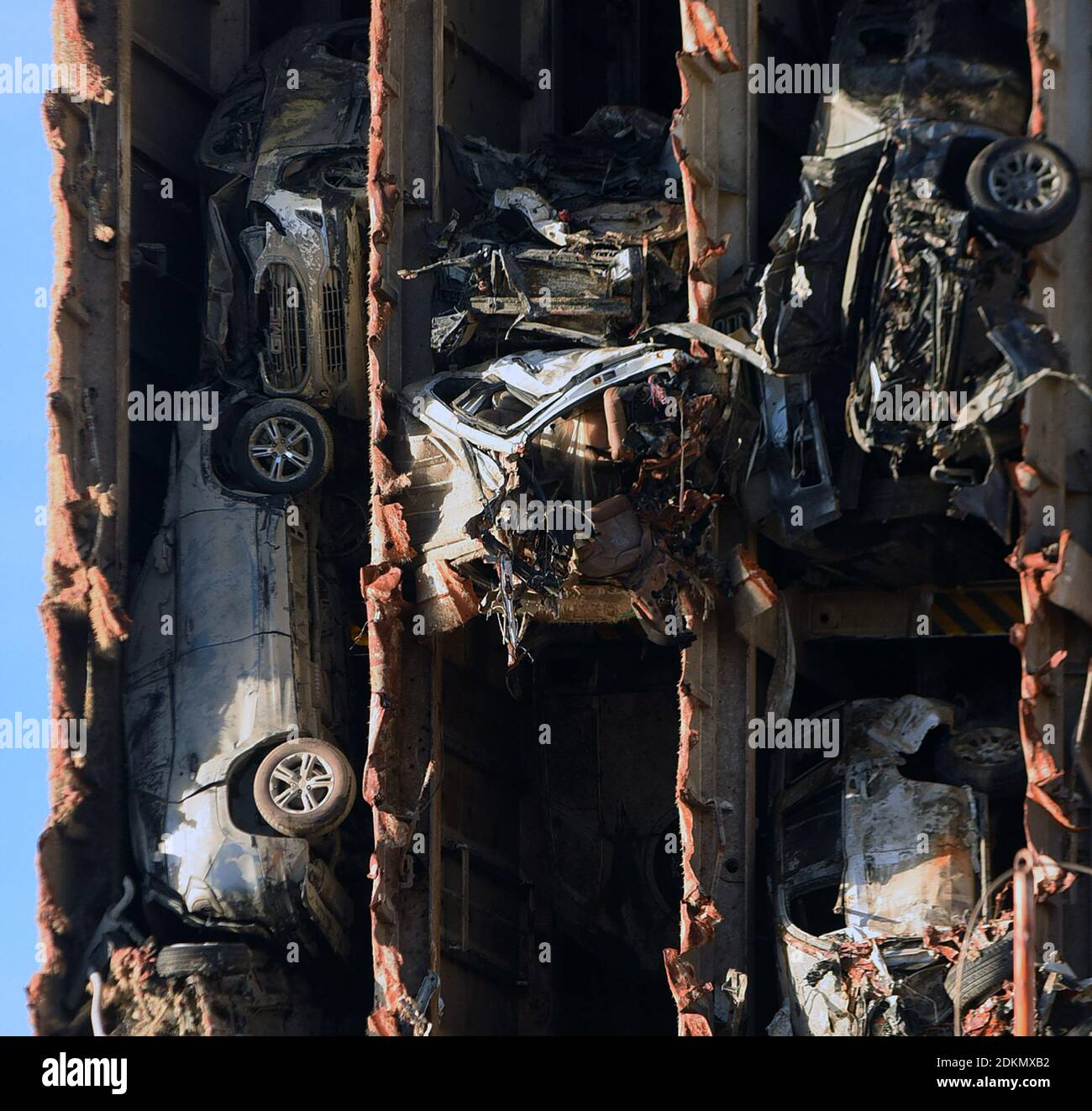 Brunswick, United States. 14th Dec, 2020. Crushed cars are seen in the