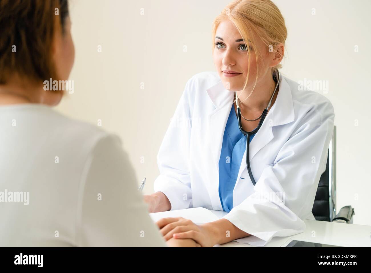 Female patient visits woman doctor or gynecologist during gynaecology ...